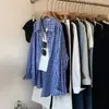Camisa de capas estilo coreano para mujer, nueva moda primavera 2026, elegante diseño a cuadros con bloques de color, versátil camisa casual de manga larga
