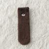 Calcetines gruesos de terciopelo coral sin pelusa con forro polar de oso lindo para mujer, calcetines para dormir, calcetines de confinamiento, calcetines para el piso