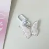 Llavero de Mariposa de Color Transparente de Primavera Colgante de Gelatina Floral Transparente Bolso de Pericardio de Niña Colgante Regalo para Mejor Amigo de Pareja