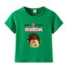 ROBLOX estampa de desenho animado roupas infantis fornecimento transfronteiriço de camisetas infantis de algodão puro manga curta atacado