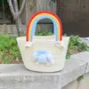 Canasta de Mano Arcoíris Regalo de Regreso Luna Llena del Bebé Año Viejo Banquete de los Cien Días de los Niños Regalo de Acompañamiento Caja de Regalo de Cumpleaños Tejida