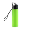 Botella de agua plegable de silicona transfronteriza para ciclismo al aire libre, vaso de agua deportivo, anticaída, botella de agua deportiva plegable de silicona de grado alimenticio