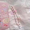 Menina de alto valor Mary gato tridimensional com contas versátil rosa fresco fofo pingente de celular corrente ccd
