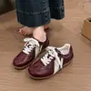 Zapatos casuales únicos y modernos de estilo retro con bloques de color, zapatillas versátiles de moda para otoño