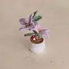 Planta en Maceta de Flor de Madreselva, Producto Terminado, Ramo Tejido Puramente Hecho a Mano, Decoración del Hogar, Flores Artificiales de Ganchillo, Regalo Tejido