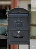Caixa de Correio de Parede Estilo Europeu com Fechadura e Chave, Caixa de Correio Vintage Criativa à Prova de Chuva para Vilas