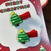 Grampo de cabelo vermelho veludo de Natal alce árvore de Natal clipe lateral coração de menina clipe de franja de alto valor enfeites de cabeça de outono e inverno