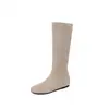 Botas de Moda para Mujer Pierna Ajustada 2026 Otoño/Invierno Aumentadoras Ocultas de Altura Punta Redonda Tacón Bajo Hasta la Rodilla Botas Altas Botas de Moda