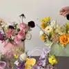 Bolsa de Tote con Patrón de Diamantes Macaron, Bolsa Impermeable para Arreglos Florales, Empaque para Ramos de Flores, Suministros para Floristería, Bolsa de Transporte para Empaque DIY