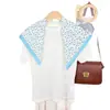 Pañuelo Cuadrado Pequeño Flor de Anacardo Fresco Retro, Estilo Delgado Primavera y Verano, Moderno y Versátil, Pañuelo de Seda de Alta Gama, Accesorio de Bufanda para Cuello de Mujer