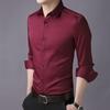 Camisa de manga larga para hombre, camisa ajustada de manga larga para hombre, camisa de color juvenil coreano, cárdigan para hombre al por mayor, otoño e invierno