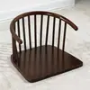Silla con respaldo de tatami estilo japonés, madera maciza, sin patas, adecuada para apartamentos pequeños, balcones y ventanales; una silla de una sola persona, de asiento bajo, para uso doméstico