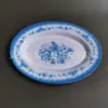 Pratos de melamina de 9 polegadas prato de melamina impressão applique prato oval prato de peixe flor azul prato de cártamo prato pequeno