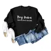 Sudadera Casual de Manga Larga con Cuello Redondo y Estampado de Letras 'Boy Mama from Son up' para Exportación de Comercio Exterior