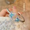 Pulseira Borboleta de Filigrana Esmaltada Prata Pura 999.9 Prata Esterlina Nova Chinoiserie Alto Padrão Exquisite Nicho Versátil Presente de Aniversário