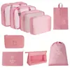 Bolsa de almacenamiento para viajes transfronterizos, set de neceser, bolsa de almacenamiento organizadora de ropa para equipaje de siete piezas, bolsa de almacenamiento de viaje