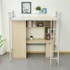 Cama alta escritorio bajo cama combinada para estudiante dormitorio escolar cama litera de dos niveles estructura de cama de hierro cama de hierro forjado escalera de piso