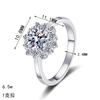 Nuevo anillo Deyi S925 de moissanita en plata esterlina para mujer, anillo clásico de seis garras con diseño de girasol, joyería elegante de alta gama.