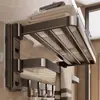 Porta-toallas de Ventosa Color Gunmetal, Estante Espesado para Almacenamiento en Baño sin Taladro, Porta-toallas de Baño Montado en Pared, Organizador de Baño