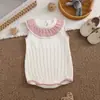 Enterizo sin mangas para niña 100% Algodón Puro Tejido Enterizo sin mangas Otoño e Invierno Mono sin mangas para bebé niña Diseño Personalizado