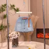 Conjunto de Verão para Meninas 2025 Novo Estilo Conjunto de Duas Peças com Colete de Cordão e Calça Culotte Jeans Combinável para Meninas