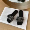 Sandalias de fuegos artificiales con pedrería estilo francés para mujer, para uso exterior en verano, nuevo modelo 2026, de suela plana, cómodas para los pies, sandalias de playa estilo vacacional