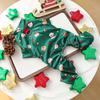 Ropa para Mascotas Otoño e Invierno Nueva Perro Pequeño Cachorro Perro Feliz Gato Cálida y a Cuadros Navideña Ropa para el Hogar - Blanca