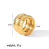 Anillo de Acero Inoxidable Ins Europeo y Americano de Amazon 18K Lado Ancho Doble Textura Simple Pulsera de Acero de Titanio de Alta Calidad para Mujer