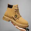 Botas Populares Transfronteiriças Masculinas Tamanho Extra Grande 48 Botas Masculinas Estilo Britânico Retrô Botas de Trabalho de Cano Alto Botas de Couro
