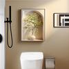 Extensión de Espacio Baño Inodoro Pared Decoración Pintura Planta Verde Mural de Baño Pared de Fondo de Inodoro Pintura Colgante Impermeable