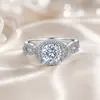 Anillo de Plata de Ley con Circonita Tonglin Best-Seller Transfronterizo de Amazon para Mujer con Diseño de Nicho Anillo de Plata de Ley S925 con Circonita