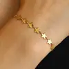 Moda para el Trayecto Acero Inoxidable Estrella Collar Pulsera Nicho Simple Elegante No se Desvanece Estrella de Cinco Puntas Cadena para la Clavícula Mujeres
