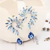 Pendientes de Flor de Cristal de Moda Europea y Americana para Niñas Estilo Callejero Fabricante Mayorista E092