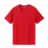 Camiseta de manga corta con cuello redondo para hombre de 180 g, algodón puro, color liso, camiseta publicitaria, ropa de trabajo, uniforme de grupo, logotipo impreso o bordado personalizado