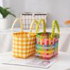 Bolso Tejido de PVC de Moda Nuevo Bolso Tejido de Plástico Color Caramelo Bolso Bandolera Cesta Bolsa de Picnic Bolsa de Playa Cesta para Verduras