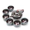 Novo Sete cabeças Jun Kiln Fish Cup Kung Fu Tea Set Forno Glaze Ceramic Set Gift Company Reunião Anual Acompanhando Presente