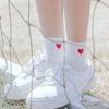 Nuevos Calcetines de Algodón para Mujer hasta la Pantorrilla, Color Puro Deportivo, Frescos y Lindos, Estilo Preppy Corazón de Melocotón, Fabricante Mayorista de Calcetines de Algodón