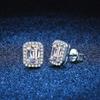 Pendientes de Diamante Mosane Pendientes de Plata de Ley s925 para Mujer Rectangular Grupo Radion Corte Madre Verde Moissanita Color D Pendientes
