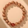 Pulsera Buda Año de Nacimiento Ágata Doce Signos del Zodíaco Madera de Durazno Natural, Cuentas de Juguete Cultural, Estilo Chino, Directo del Fabricante