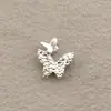 Acessórios de Unha em Liga de Cromo Borboleta Prata Mini Vazada Pequena Borboleta Strass Usável Decorações de Unha com Strass