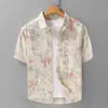 Camisa de Manga Corta Estampada Tie-Dye Estilo Japonés para Hombre, Tendencia de Verano Holgada Casual Juvenil de Alta Gama Elegante