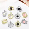 Anillo Planetario de Estrella a la Moda y Versátil Incrustado con Diamantes, Accesorios de Joyería de Aleación, Pendientes para Mujer de Temperamento de Lujo Ligero, Accesorios para DIY