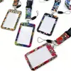 Porta-crachá de trabalho com cordão, transparente, dupla face, durável, crachá de estudante, passe de acesso, crachá de exposição, cordão para crachá escolar, personalizável