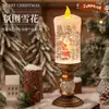Luzes de Atmosfera de Natal Luzes LED Lâmpada de Vela de Areia Fluida Paisagem de Neve em Miniatura Luminária de Mesa para Desktop Decoração de Cena de Janela de Armário Interno