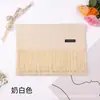 Bufanda de Otoño e Invierno, Color Sólido, Chal de Imitación Cachemir de Alta Gama para Mujer, Bufanda Versátil Roja China para Reunión Anual con Estampado de Logo