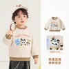Sudadera con cuello redondo de dibujos animados Kaka Panda para niños y niñas, conjunto de otoño para niñas, ropa de bebé