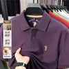 Camiseta de Manga Corta para Hombre 100% Algodón Nuevo Estilo Verano 2026 Casual de Negocios Bordado con Logo de Caballo Camisa Polo de Manga Corta para Hombre de Mediana Edad