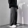 Calça Jeans Preta Masculina, Perna Larga Reta Solta Casual, Marca Tendência Primavera, Tamanho Grande Estilo Coreano Tendência Calça de Pai