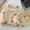 Conjunto de Pijama Ins Doce com Estampa de Dachshund Creme para Mulheres Verão Manga Curta Shorts Conjunto Casa de Estudante Conjunto de Duas Peças