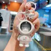 Mochila Escolar Gato Astronauta Chaveiro Luminoso Noturno Acessórios Decorações de Bolsa Pingente para Temporada Escolar